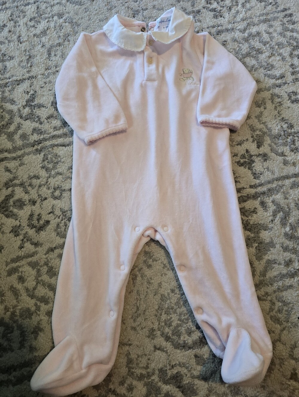 Ralph Lauren pink footed romper